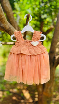 Dusty Peach Ruffle Net Baby