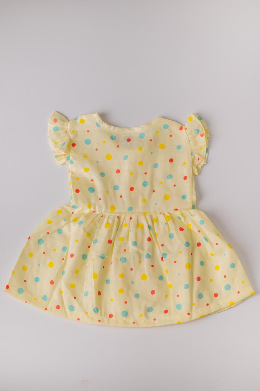 Polka Dots – Muslin Front Button Frock