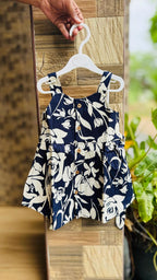 A Navy Blue Floral – Ria Frock