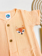 Muslin Sleeve Jabla Set – Peach Orange (Fox)