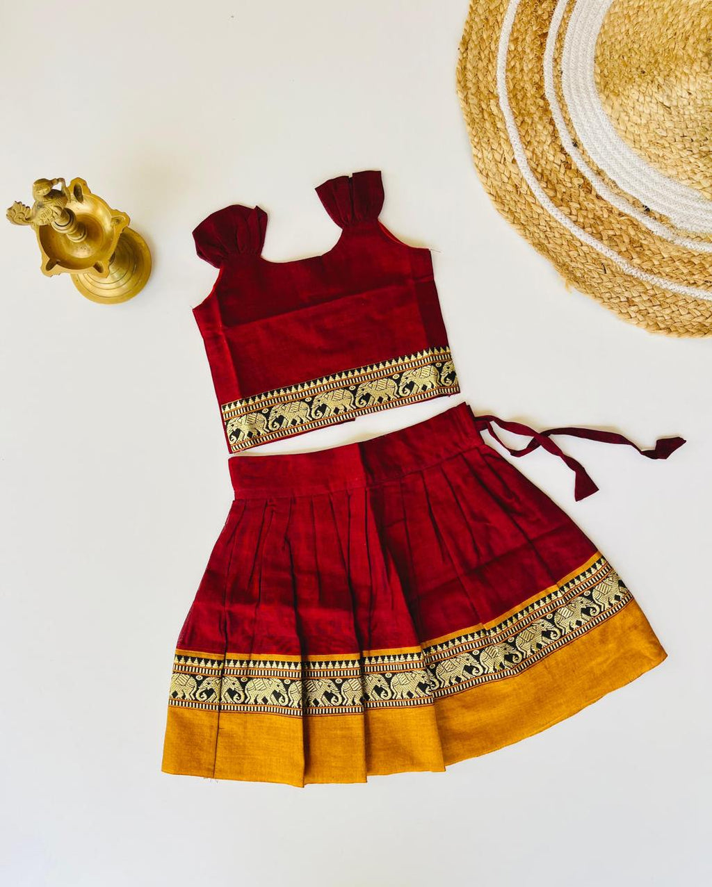 Narayanpet – Red with Mustard Yellow