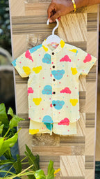 Cute Cloud Print Cotton Co-ord Set for Baby Boys