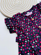 Girls Black Cotton Heart Print Frock – Soft & Stylish Everyday Wear