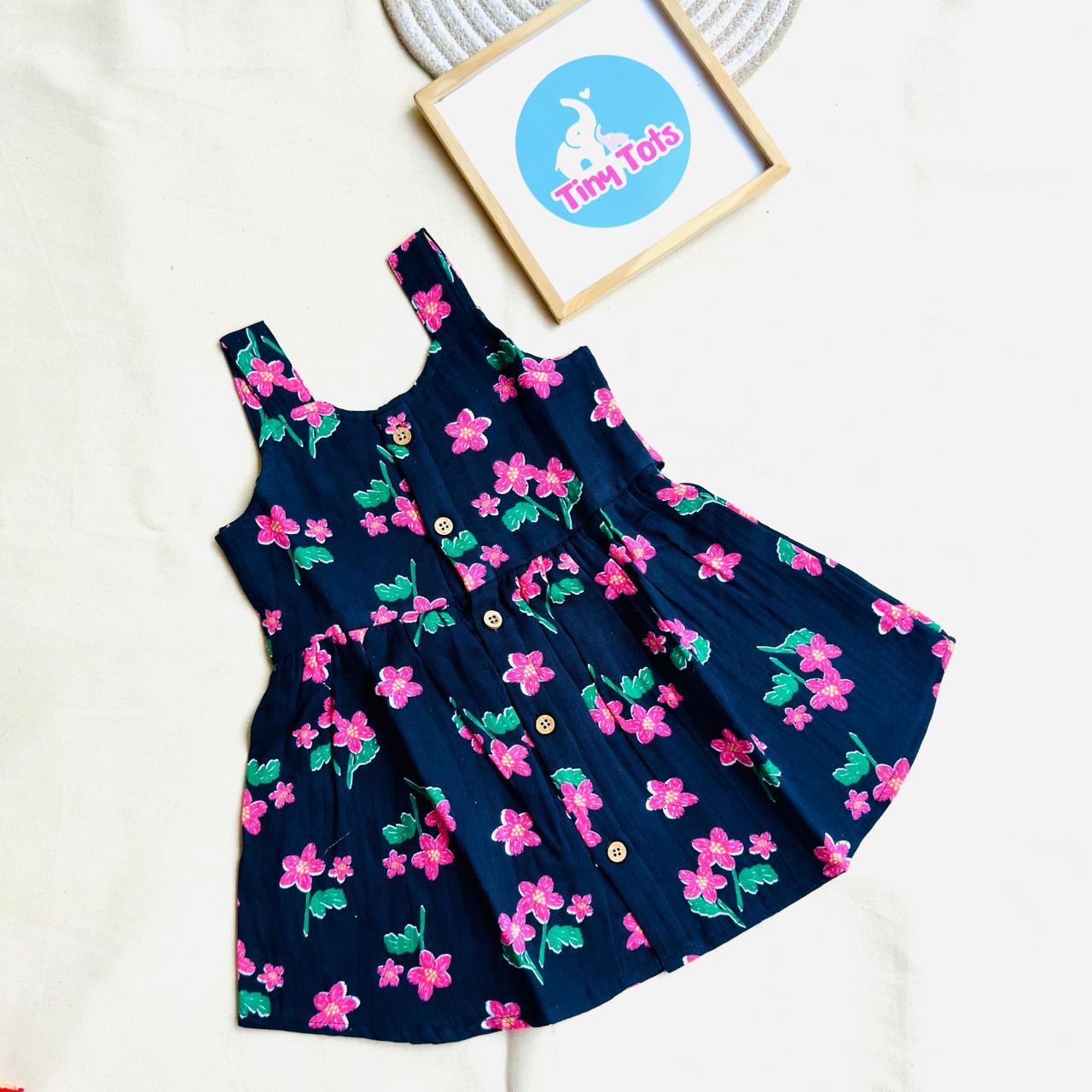 A Navy Blue Floral – Ria Frock