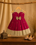 Rani Pink Sweetheart Neck Ethnic Frock