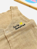 Crinkle Muslin Vest – With Little Sunshine Embroidery(Sand Beige)