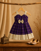 Royal Purple Sweetheart Neck Ethnic Frock