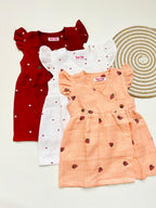Kimono Frock – Peach with Strawberry