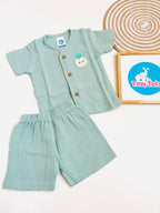 Muslin Sleeve Jabla Set – Mint Green (Farm chick)