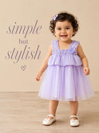 Lavender Ruffle Net Baby Frock