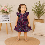 Girls Black Cotton Heart Print Frock – Soft & Stylish Everyday Wear