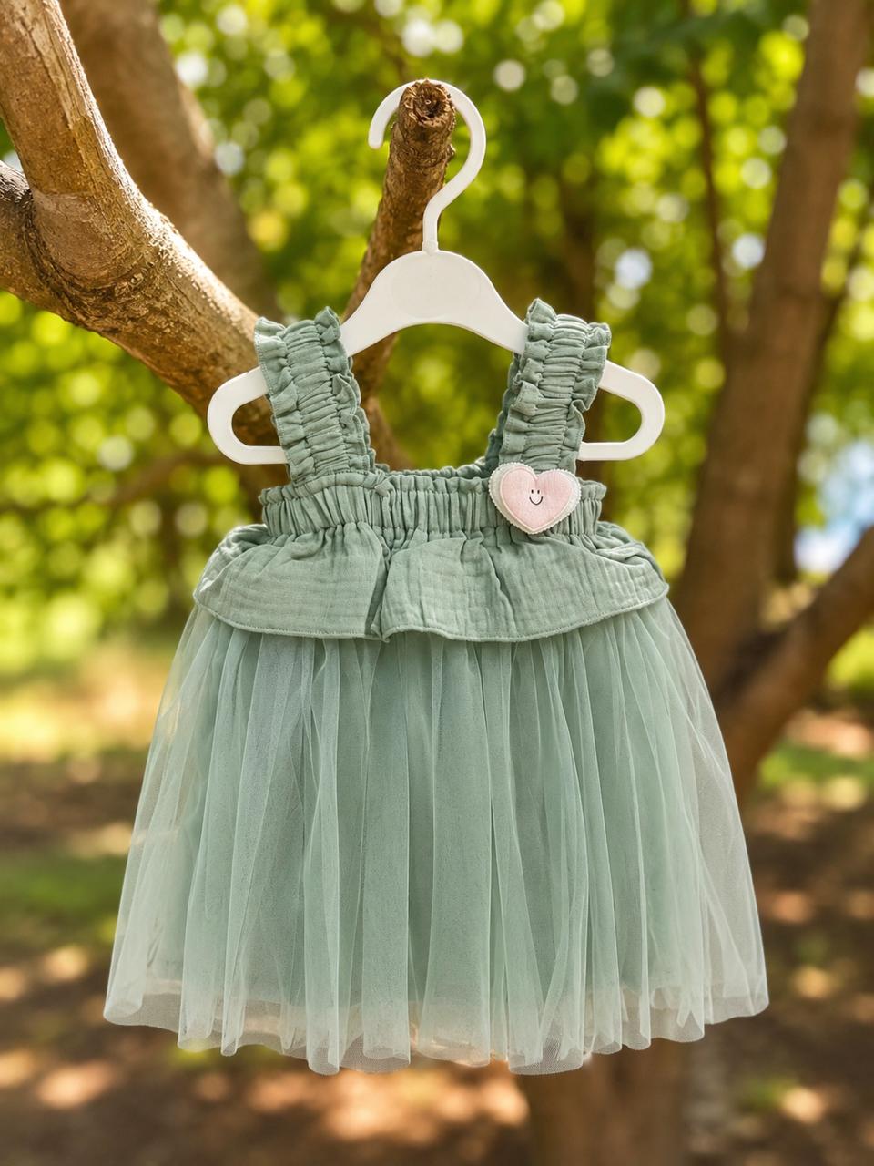 Sage Green Ruffle Net Baby