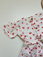 Cherry Print Cotton Frock for Baby Girls – Peter Pan Collar