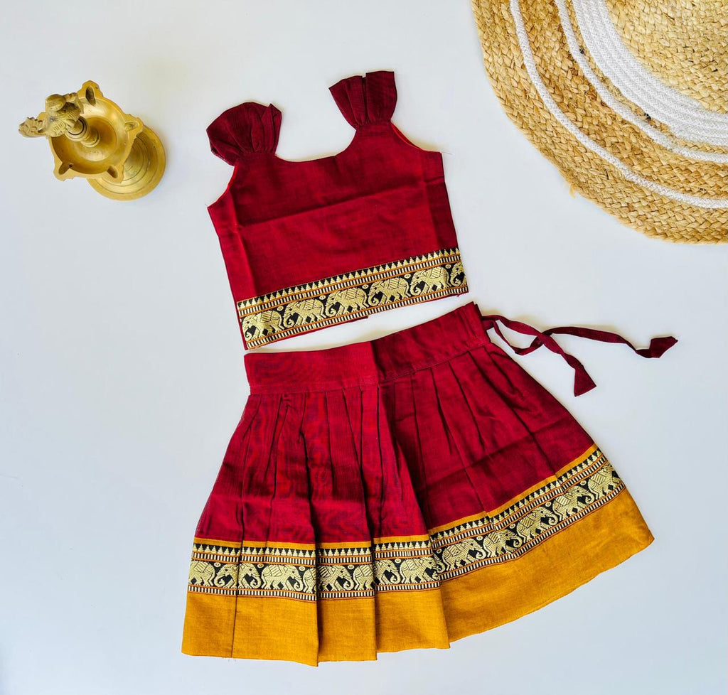 Narayanpet – Red with Mustard Yellow