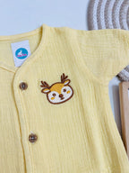 Muslin Sleeve Jabla Set – Yellow (Deer)