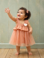 Dusty Peach Ruffle Net Baby