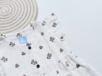 White Muslin Frock with Pink Floral Print for Girls – Soft, Breathable & Stylish