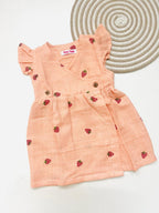 Kimono Frock – Peach with Strawberry