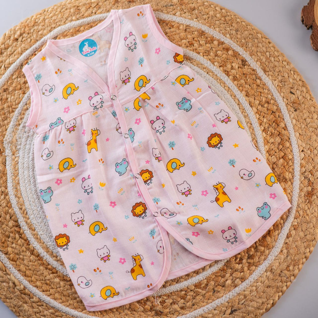 Kitty – Chest cut Color Muslin Frock