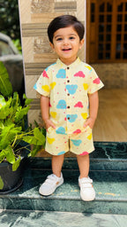 Cute Cloud Print Cotton Co-ord Set for Baby Boys