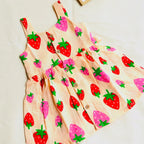 A Peach Base Strawberry – Ria Frock