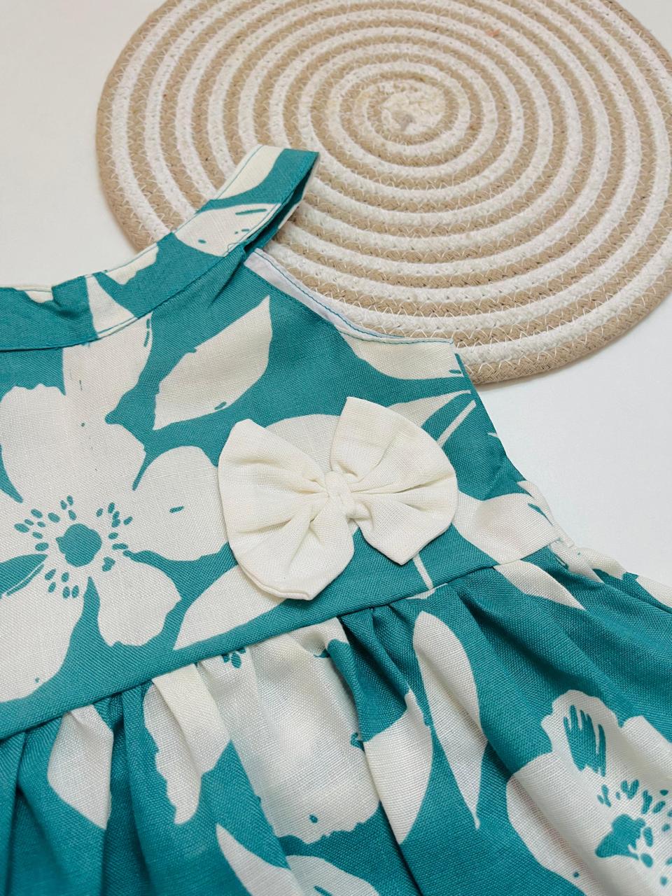 Teal Floral Cotton Coord Set for Baby Girls – Co – ords set