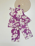 Purple Floral Cotton Coord Set for Baby Girls – Co – ords set