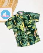 Baby Boy Jungle Print Shirt – Green Safari Theme