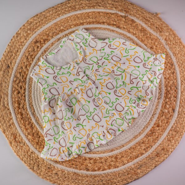 A Colourful Dinosaur - Muslin Frill Frock