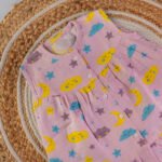 Baby Pink - Sky Theme Muslin Frock - Image 2