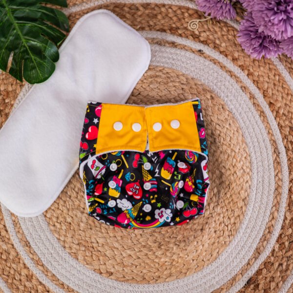 The Tiny Tots Organic Reusable Cloth Diapers - Black Cool