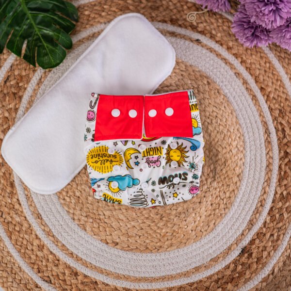 The Tiny Tots Organic Reusable Cloth Diapers - Sun & Moon