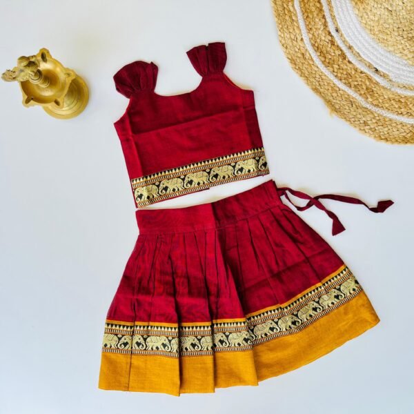 Narayanpet - Red with Mustard Yellow
