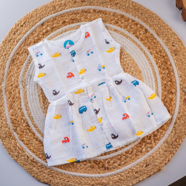 Car - Patti Sleeveless Muslin Frock