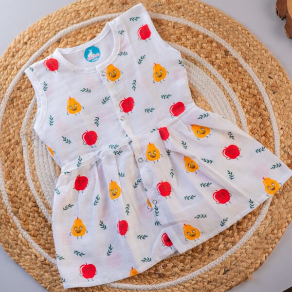 Cherry - Patti Sleeveless Muslin Frock