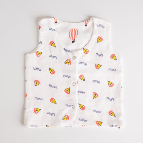 Reversible Muslin Baby Jabla — Boat / Parachute Print