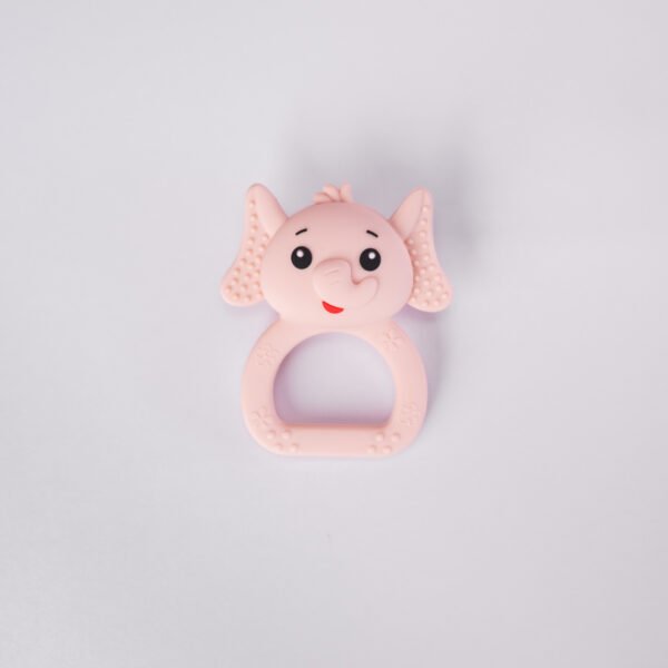 Elephant Rattle Teether - Light Pink