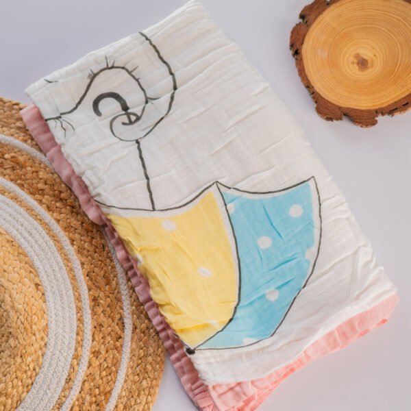 Elephant with Umbrella - 6 Layer Blanket 110*110cm