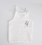 White Muslin Knot Jabla with Balloon Embroidery – 100% Cotton for Newborns