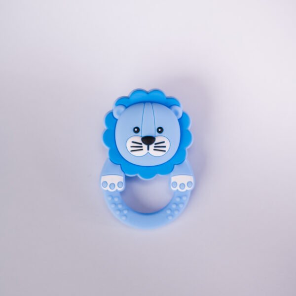 Lion Rattle Teether -Blue