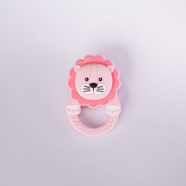 Lion Rattle Teether -Pink