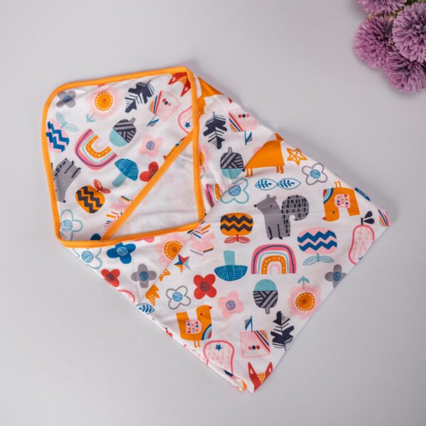 Newborn Receiving Blanket- Rainbow Woodland