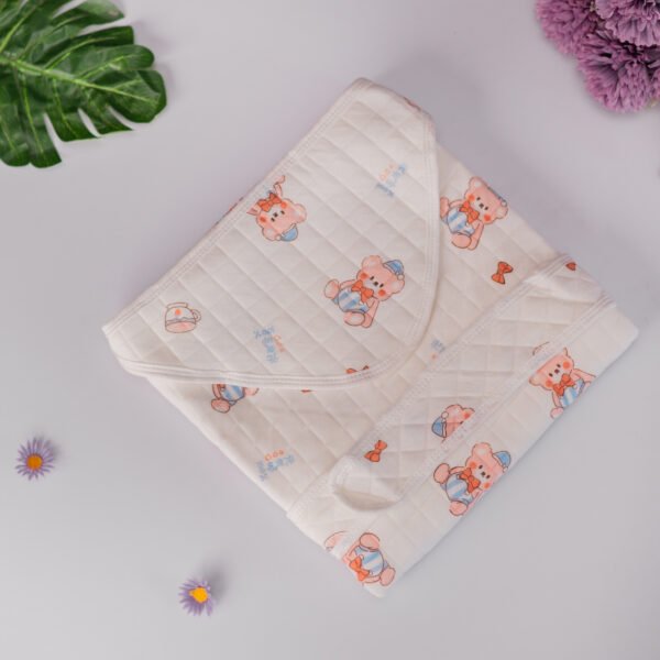 Pink Bear - Muslin Hooded Towel With Belt