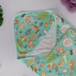 Newborn Receiving Blanket- Aqua Green Jungle - Image 3