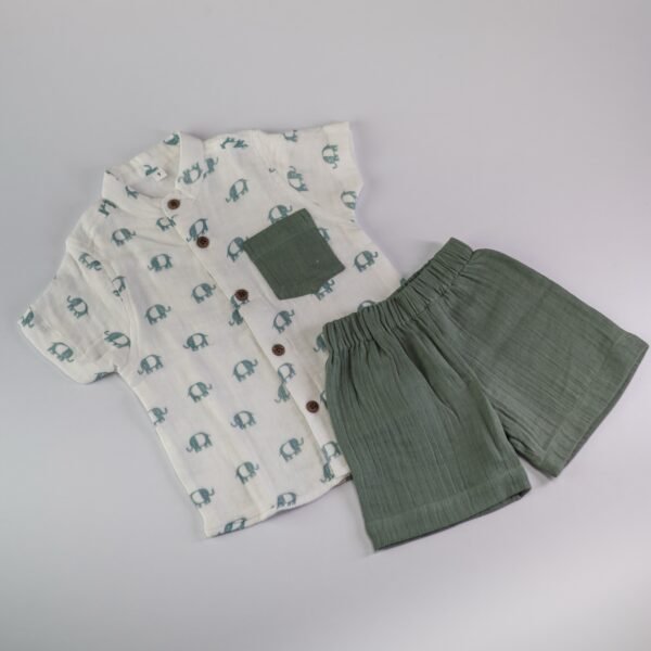 Green Elephant  - Half Sleeve Short Set
