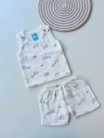 Muslin Vest & Shorts Set - Elephant