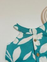 Teal Floral Cotton Coord Set for Baby Girls - Co - ords set - Image 3