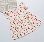 Crinkle Muslin Heart Print Baby Frock – Soft, Breathable & Stylish