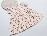 Crinkle Muslin Heart Print Baby Frock – Soft, Breathable & Stylish - Image 3