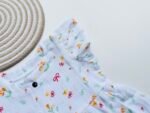 White Muslin Frock with Yellow Floral & Red Bow Print for Girls – Soft, Breathable & Stylish - Image 3